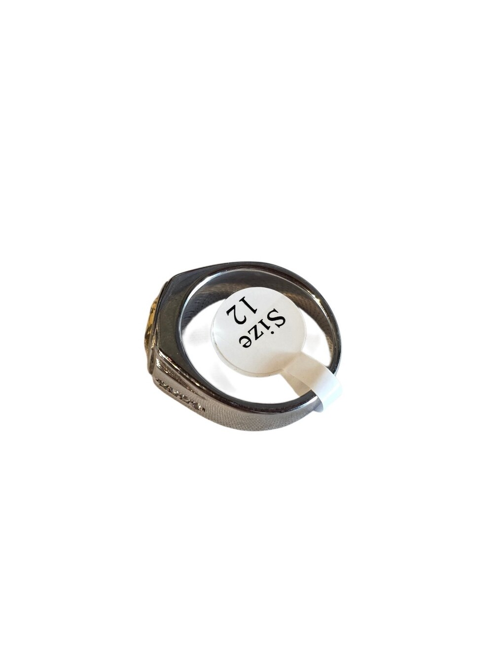 New Stainless Steel Ring With Yellow Cubic Zirconia Size 12 - Picture 4 of 5